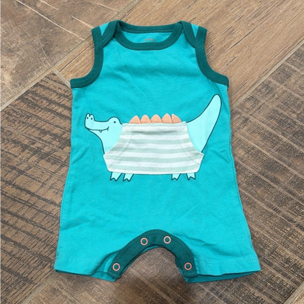 Cat & Jack Newborn Teal Dinosaur Bodysuit